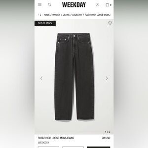 Weekday Black Wide Leg Jeans